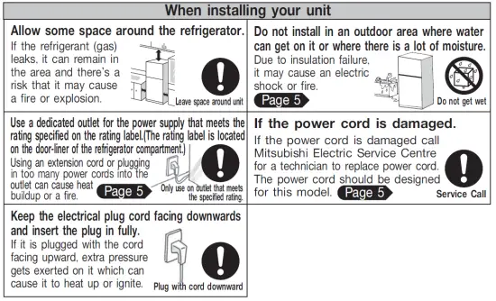 MITSUBISHI ELECTRIC MR-458ER Refrigerator-Freezer fig 1