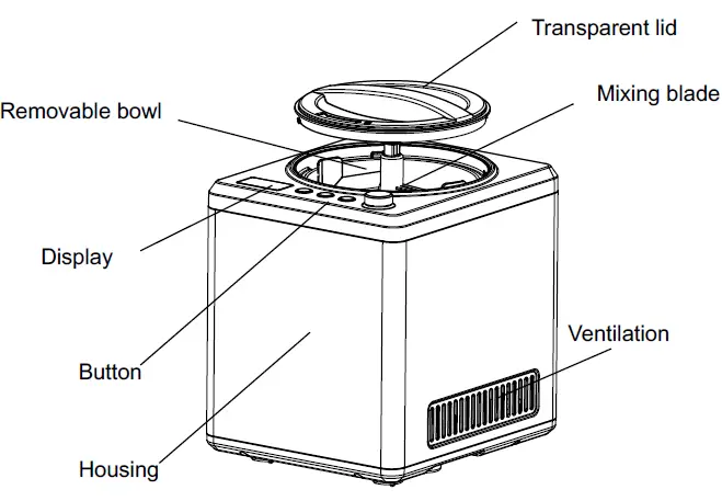 H Koenig hf340 Vertical Ice Cream Maker 1