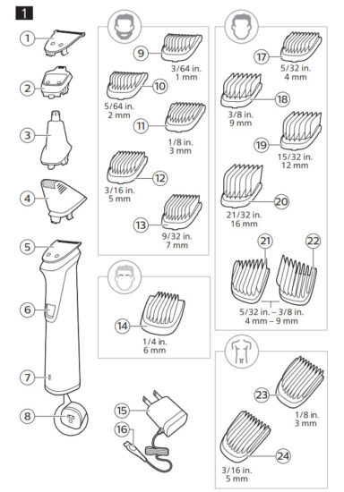 PHILIPS MG7750 Norelco Multigroom 7000 Premium All in-One Trimmer - figure 1