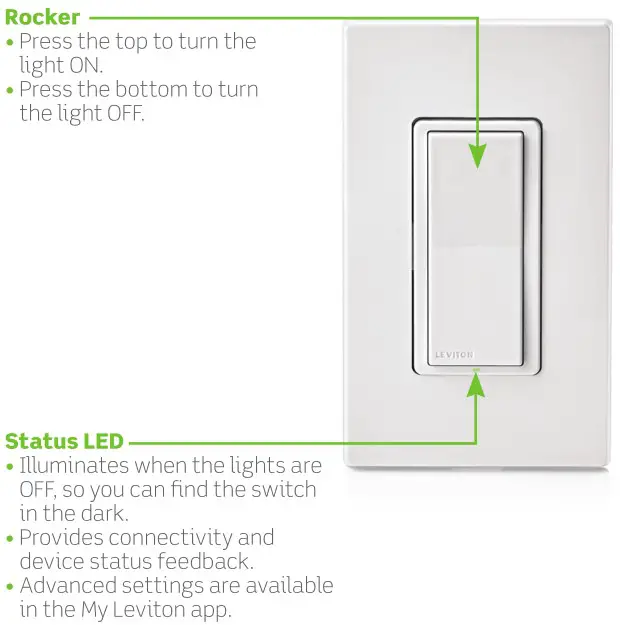 LEVITON DI-000-DN15S-02C Neutral 15A Switch - Features