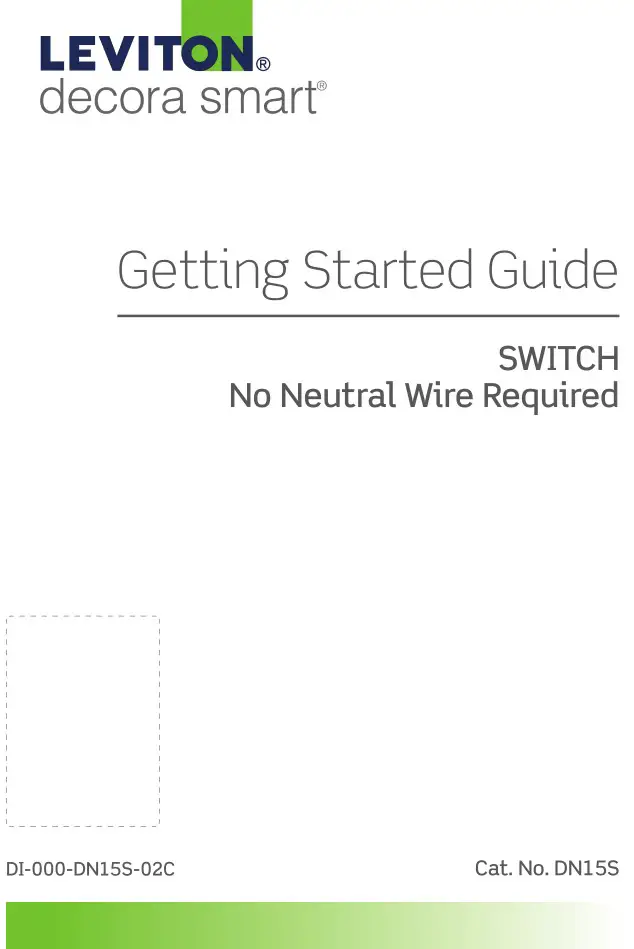 LEVITON DI-000-DN15S-02C Neutral 15A Switch User Guide