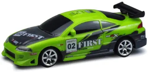 GRANDEX 61007240 Turbo Warriors Green Remote Control Fully Functional 27MHZ RC Race Car