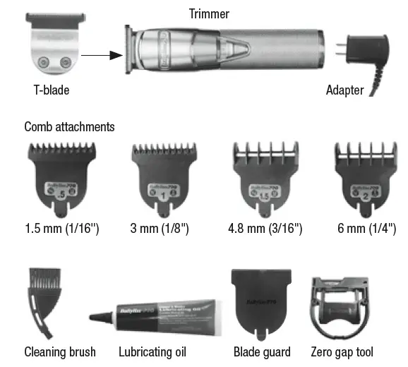 BaBylissPRO FX788RG FX788S Cord Cordless Trimmer FIG 13