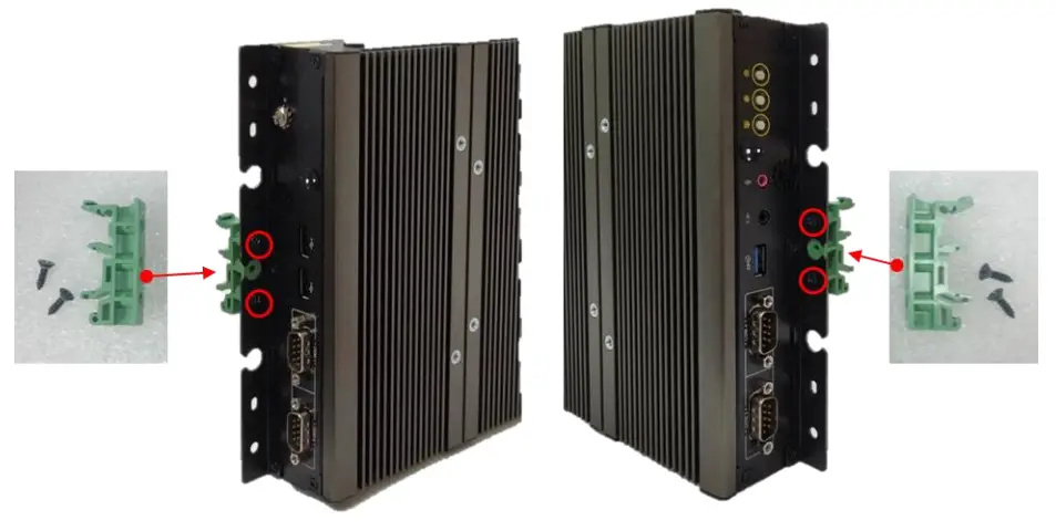 cincoze P2100 Series High Performance Convertible Computer - Fasten 2 DIN rail mounting clips