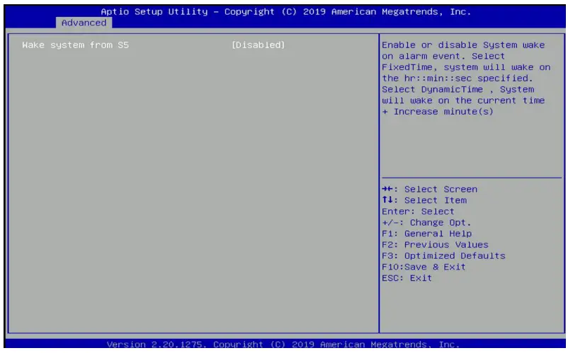 cincoze P2100 Series High Performance Convertible Computer - S5 RTC Wake Settings