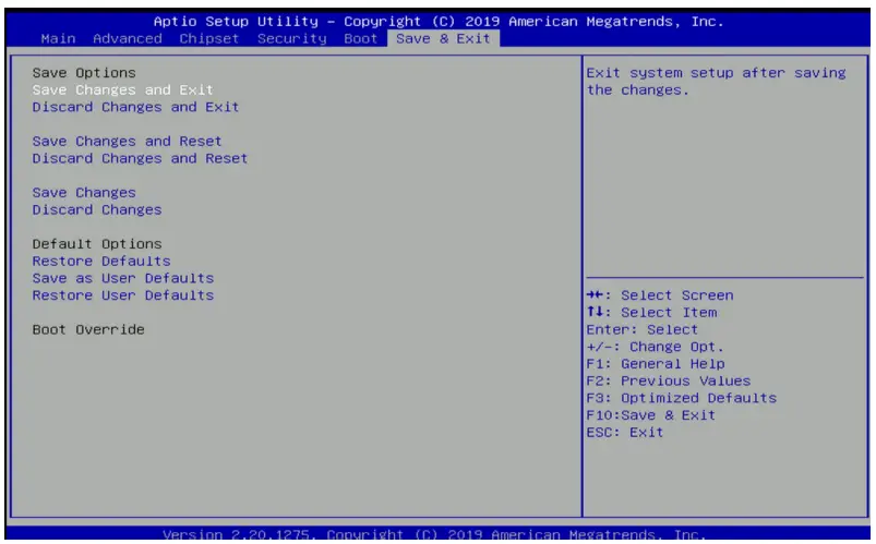 cincoze P2100 Series High Performance Convertible Computer - Save & Exit