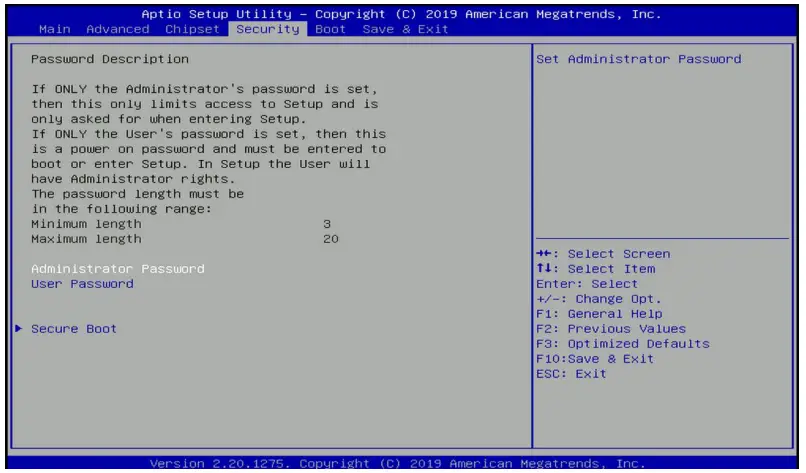 cincoze P2100 Series High Performance Convertible Computer - Security Setup