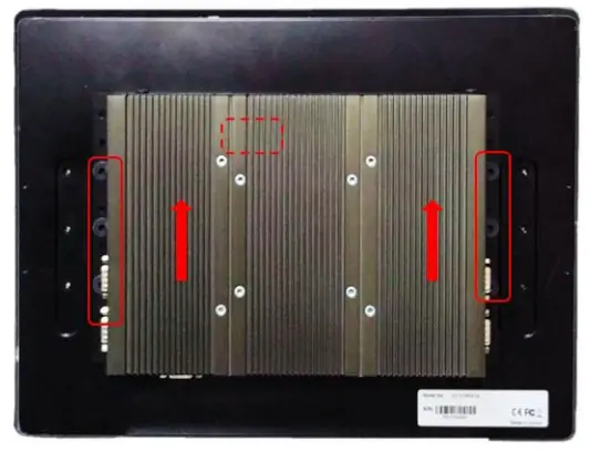 cincoze P2100 Series High Performance Convertible Computer - display connector hole as indicated