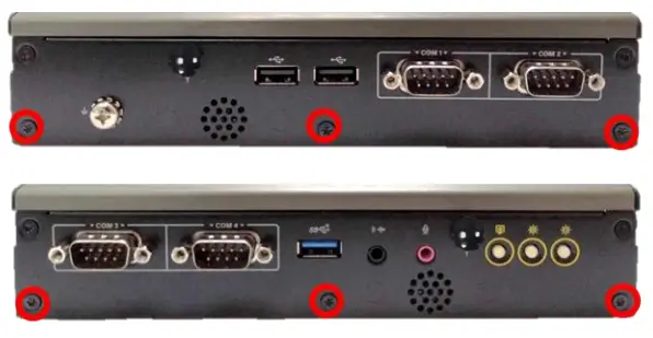 cincoze P2100 Series High Performance Convertible Computer - six screws at left and right panel. .