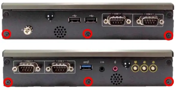 cincoze P2100 Series High Performance Convertible Computer - six screws at left and right panel