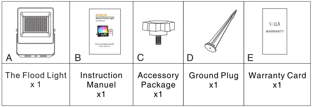 SOLLA RGBCW Smart Flood Light - fig1