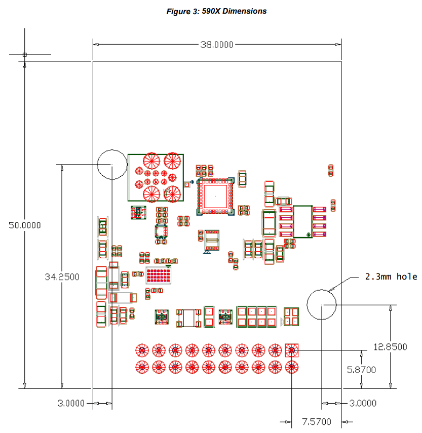CITY THEATRICAL 5907 Multiverse Receiver Card 900MHz - 590X Dimensions