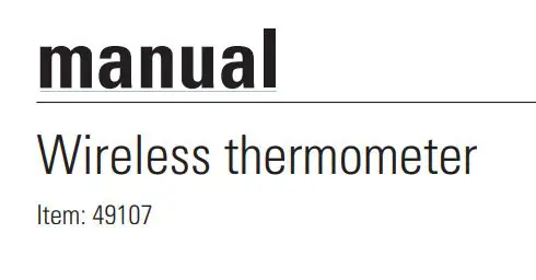 Rubicson Wireless thermometer User Manual