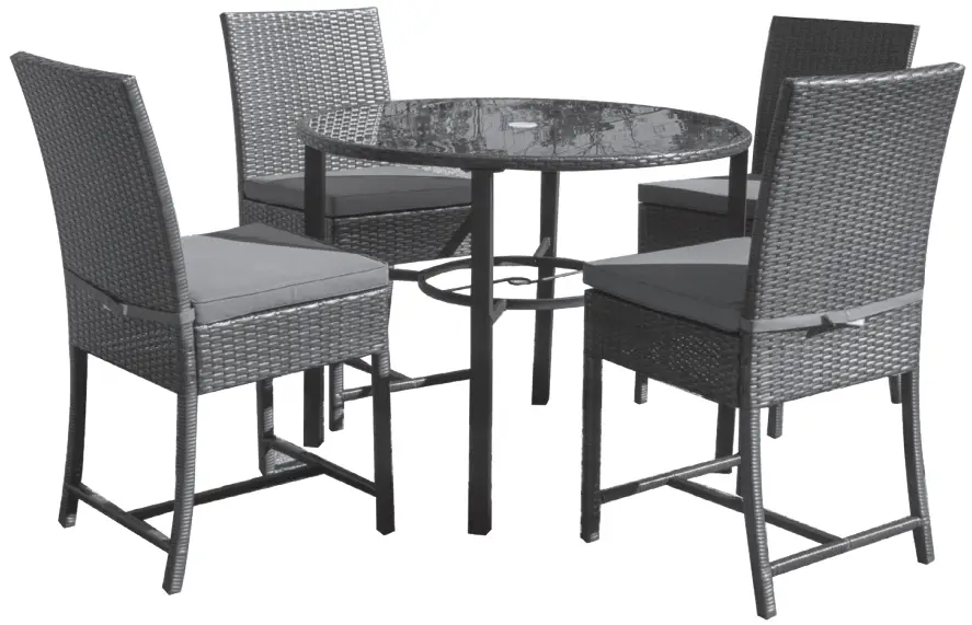 TDC USA INC 22589 5pc Wicker Patio Bistro Bar Set -