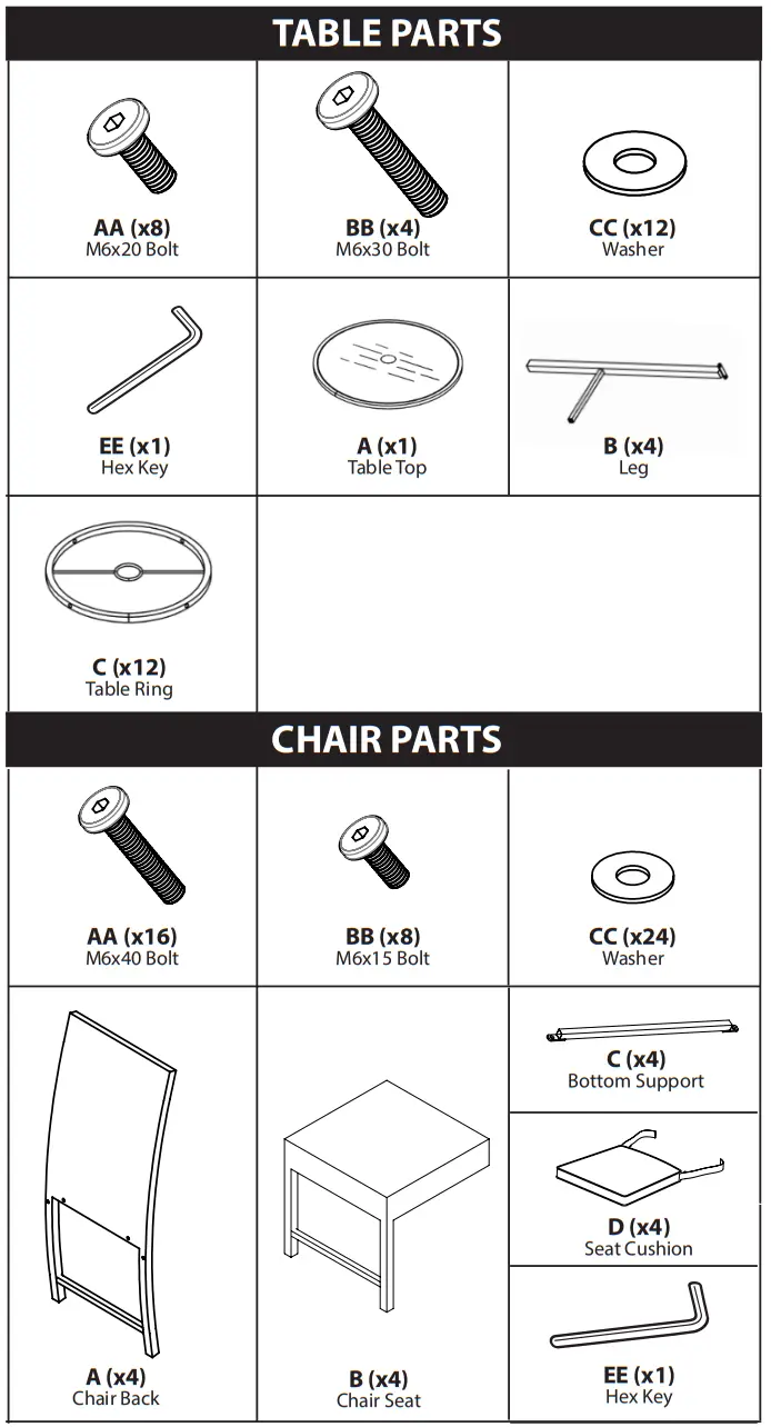 TDC USA INC 22589 5pc Wicker Patio Bistro Bar Set -fig1