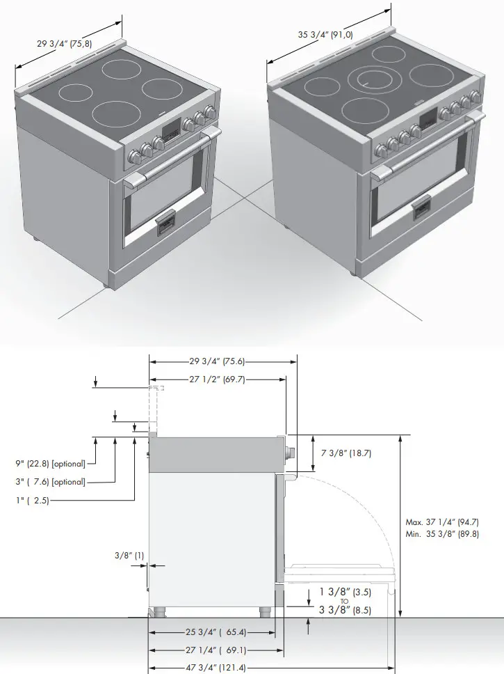 FULGOR MILANO F6PIR365S1 36 Inch Induction Pro Range - Figure 2