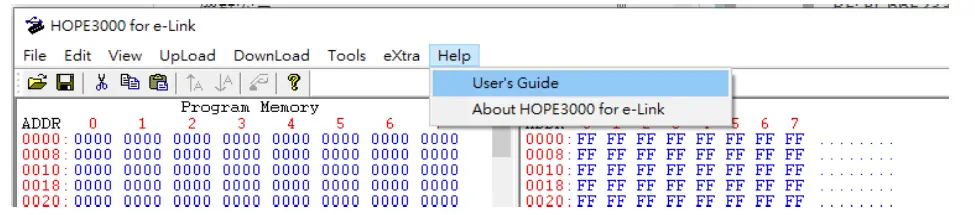 HOLTEK BC66F2332 Easy DEV - menu
