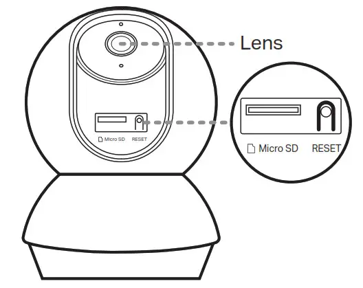 tp-link tapo Pan Tilt Home Security Wi-Fi Camera - microSD Card Slot