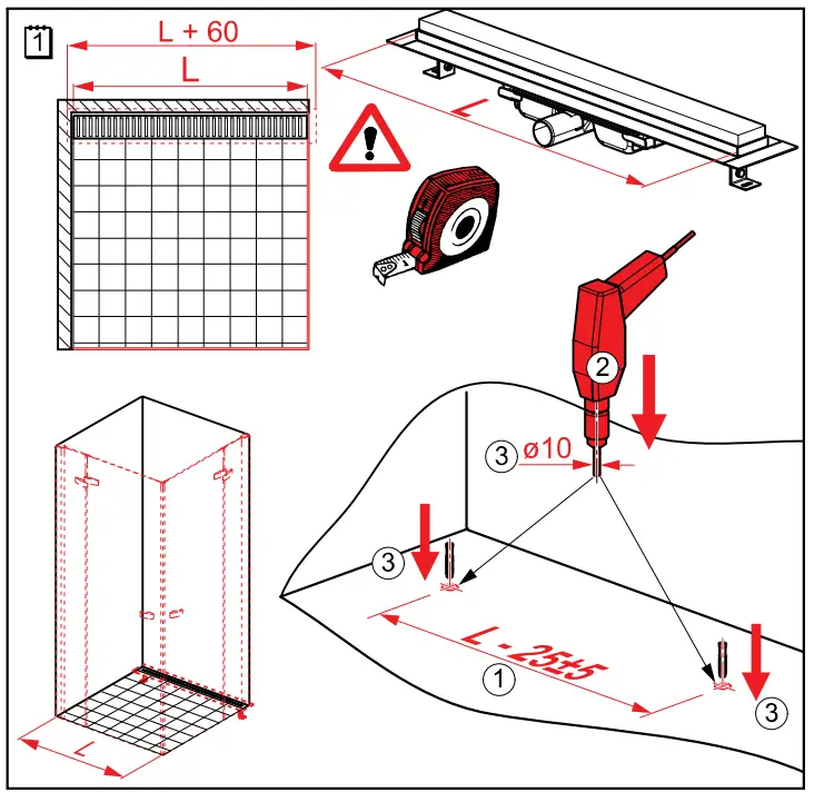 ALCA PLAST APZ107 650mm SIMPLE Linear Drain Plastic fig2