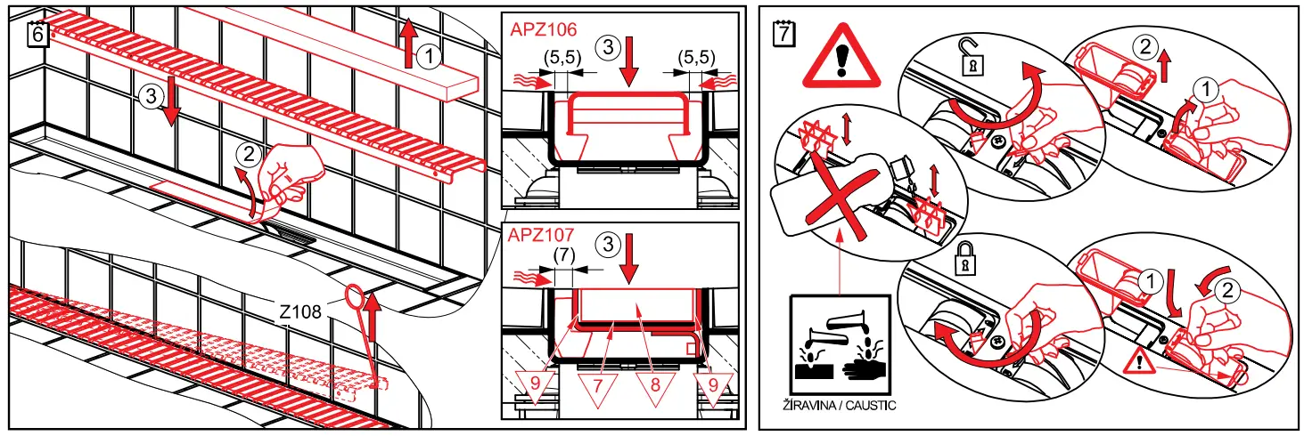 ALCA PLAST APZ107 650mm SIMPLE Linear Drain Plastic fig8