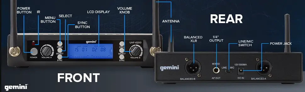 Gemini Sound UHF Professional Stage Performance Microphone with Wirless Reciever (1)