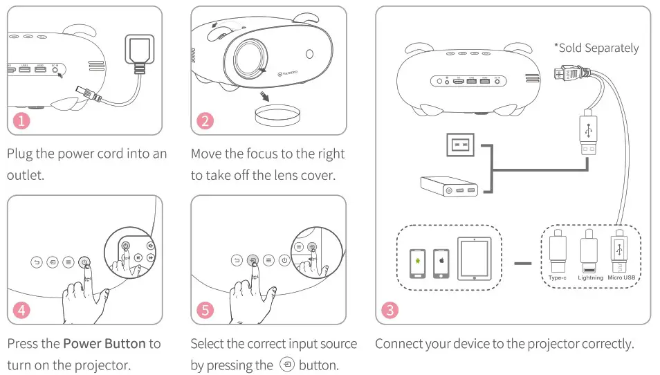 VANKYO Miracle 120 Mini Projector - Quick Start 1