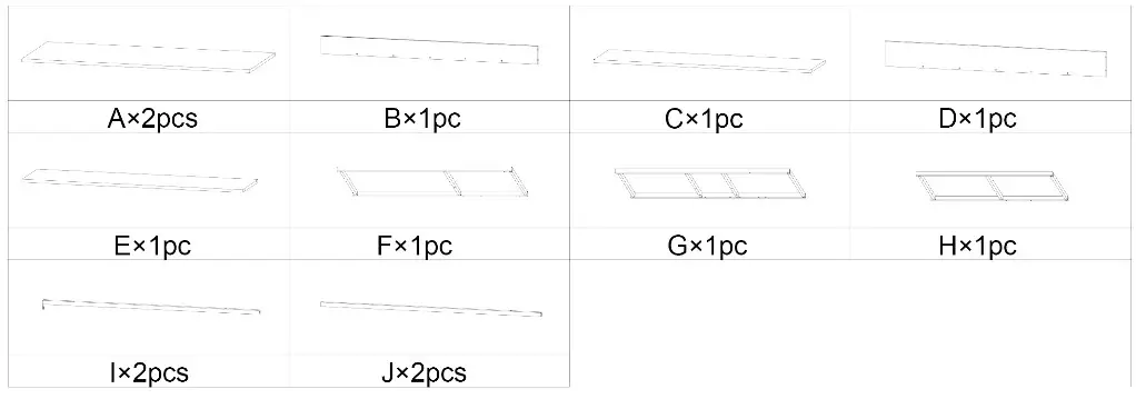 MAINCRAFT D01 CD005 94 4 in Retangular Brown MDF Computer Desk - Parts list
