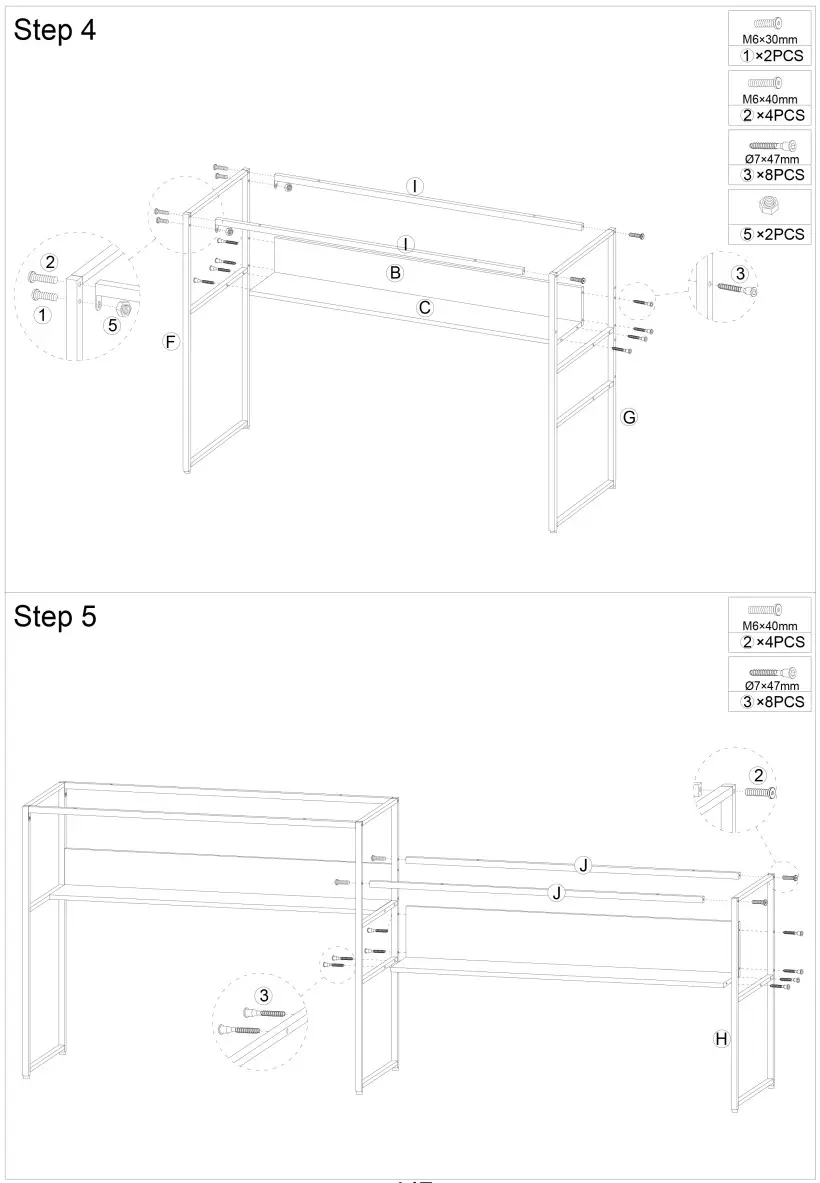 MAINCRAFT D01 CD005 94 4 in Retangular Brown MDF Computer Desk - step1