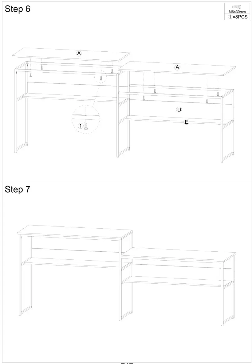MAINCRAFT D01 CD005 94 4 in Retangular Brown MDF Computer Desk - step2