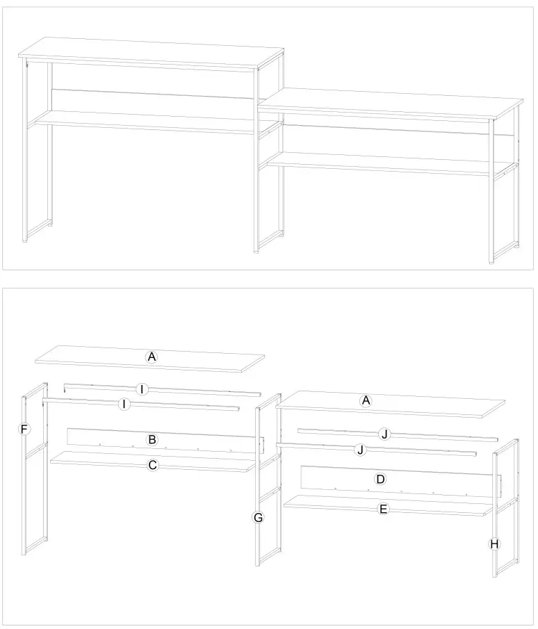 MAINCRAFT D01 CD005 94 4 in Retangular Brown MDF Computer Desk