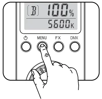 Godox UL 60 Bi Color Silent LED Light - MENU button once