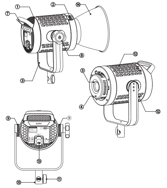 Godox UL 60 Bi Color Silent LED Light - Name of Body