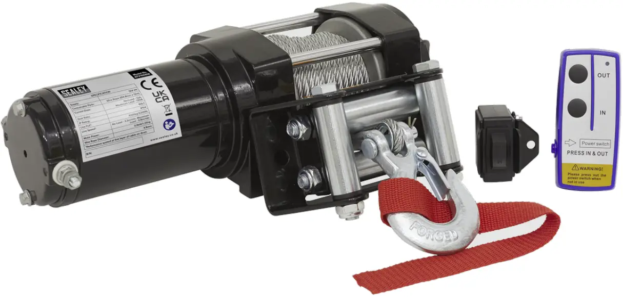 SEALEY ATV1000W ATV Winch 1000kg Line Pull 12V
