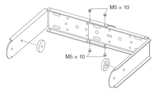 YAMAHA UB-DXRDHR10 U-Bracket Owner's Manual - Assemble two L-shaped brackets into a U-shape using the included M5 × 10 screws as shown in the figure below