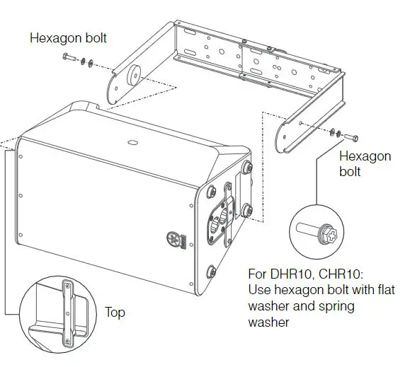 YAMAHA UB-DXRDHR10 U-Bracket Owner's Manual - For the DXR10, use the included hexagon bolts