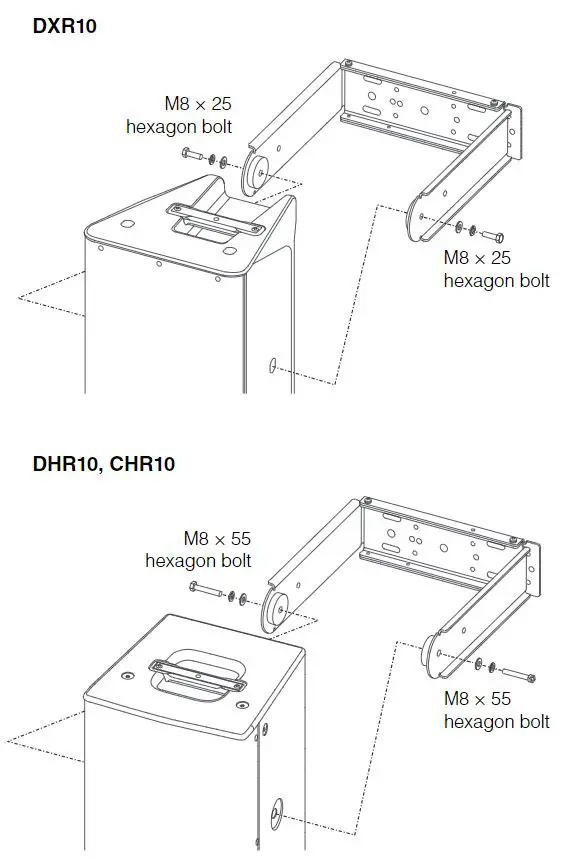YAMAHA UB-DXRDHR10 U-Bracket Owner's Manual - Use the included hexagon bolts