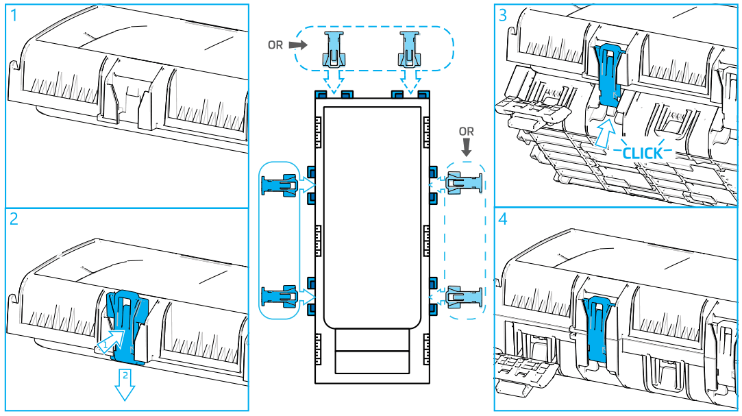 COMMSCOPE CC 100 NOVUX Fiber Optic System - install the hinges