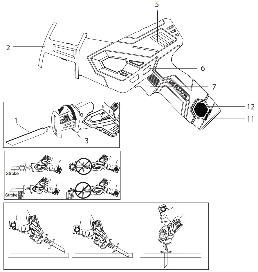 STATUS RS500 Cordless Reciprocating Saw - Figure 1