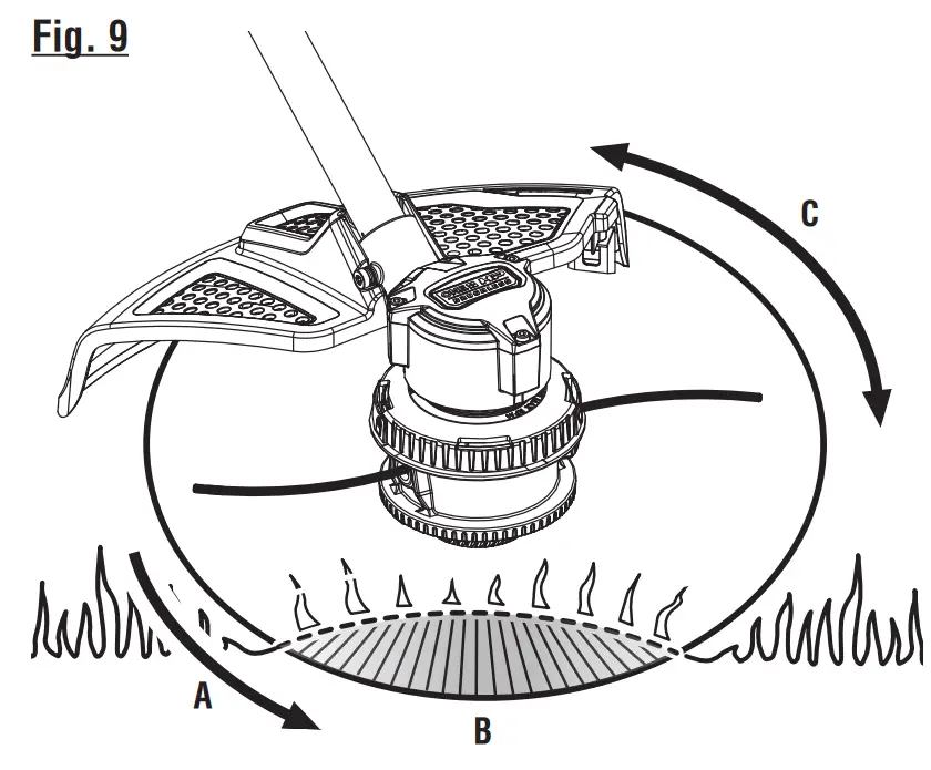 RYOBI P20190VNM 18 Volt Brushless Grass Trimmer - fig 10