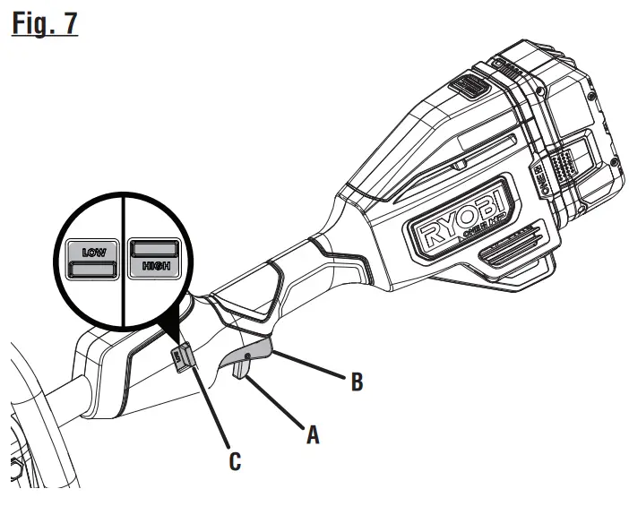 RYOBI P20190VNM 18 Volt Brushless Grass Trimmer - fig 8
