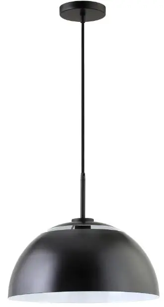 HAILEY HOME PD1656 Jordyn Matte Black Modern-Contemporary Dome Pendant Light