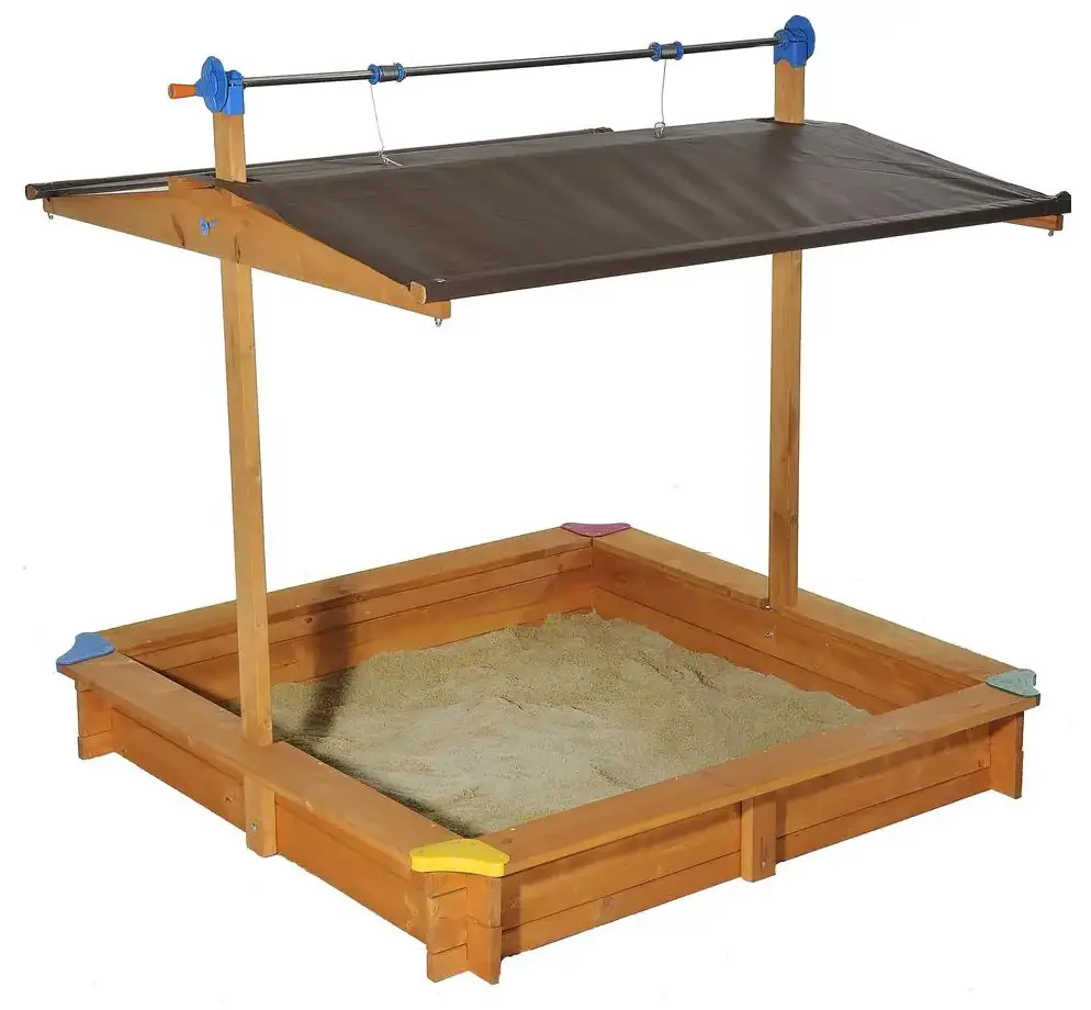 THE HOME DEPOT G31001 Wooden Children's Sandbox with Retractable Roof