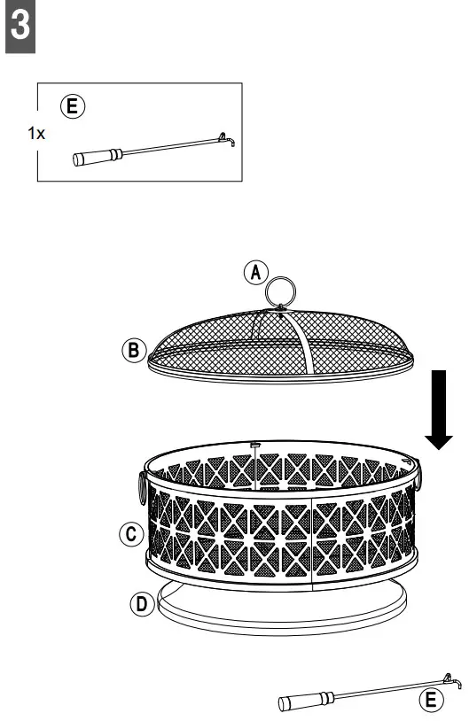 SUNJOY GROUP A301013201 30 Inch W Black Steel Wood Burning Fire Pit - Figure 4
