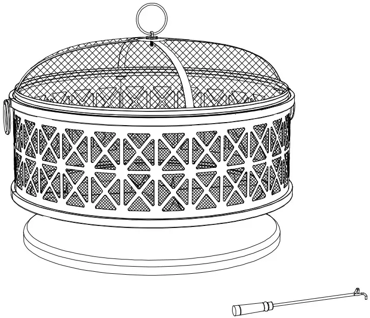 SUNJOY GROUP A301013201 30 Inch W Black Steel Wood Burning Fire Pit