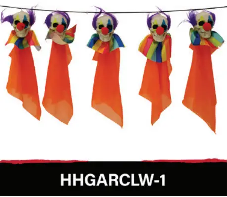 Haunted Hill Farm HHCLOWN 16FS Haunted Circus Collection - CLOWN GARLAND