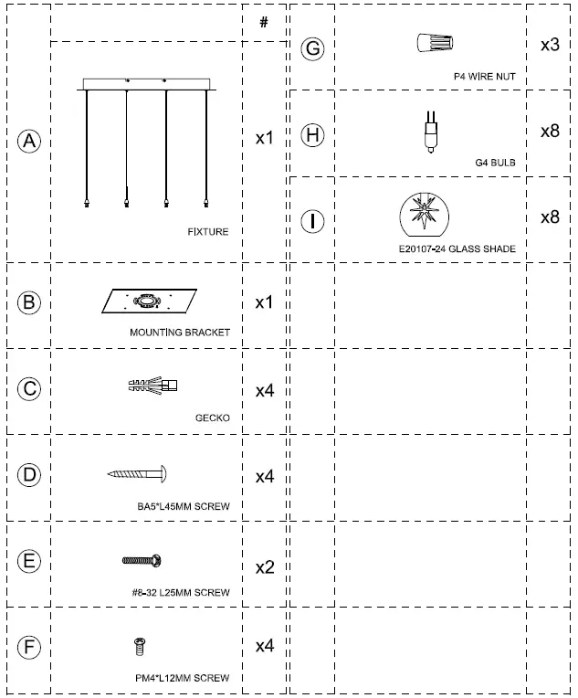 ET2 Contemporary Lighting E20107-24 Starburst 8-Light Pendant 1