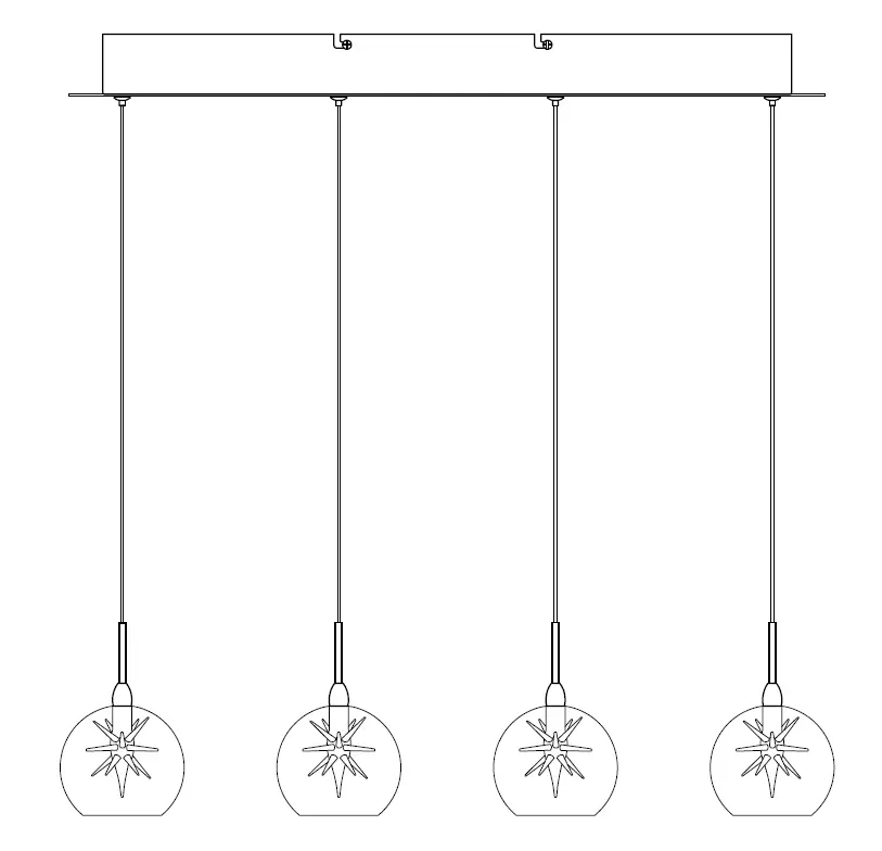 ET2 Contemporary Lighting E20107-24 Starburst 8-Light Pendant