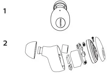 Philips 2000 Series Earbuds - Remove the integrated battery 1