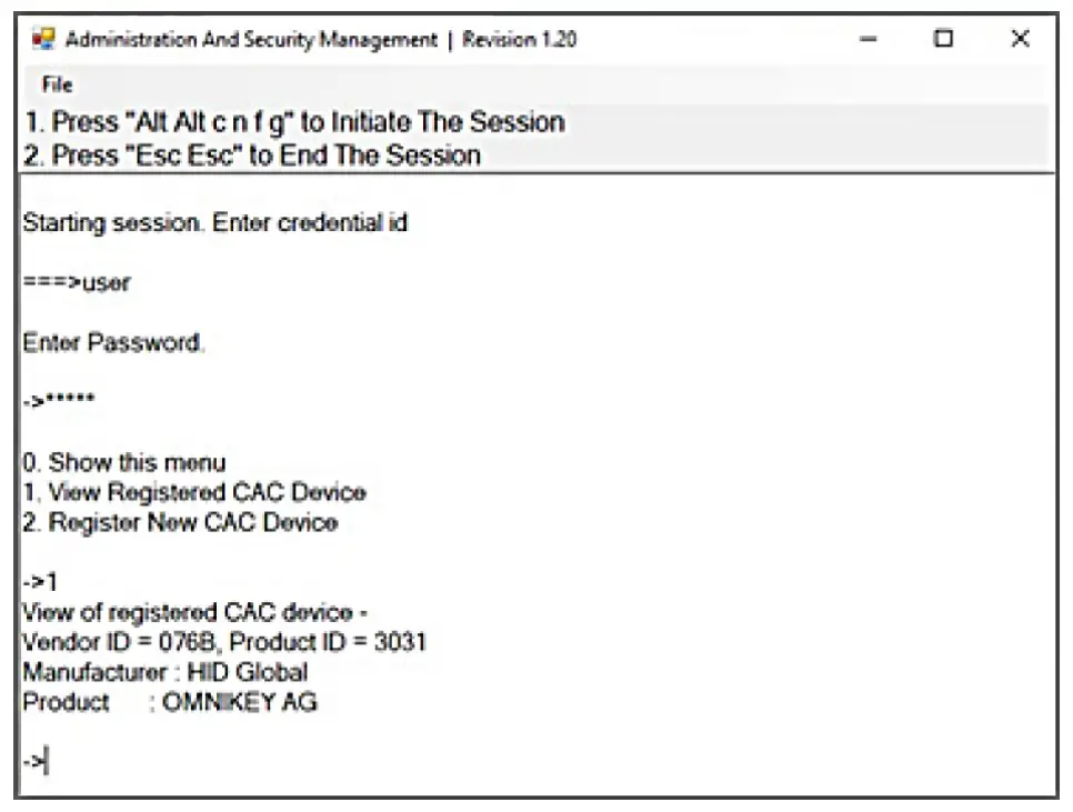 Configure the CAC Port via User Menu Options