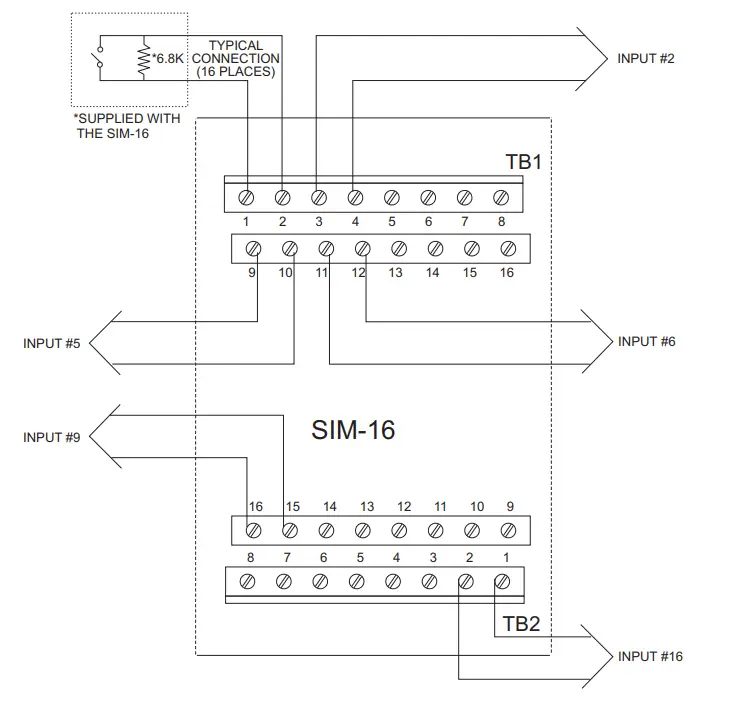 SIEMENS SIM-16 Supervised Input Module - Wiring